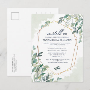 Postal De Invitación Renovación de Votos Eucalipto Boda Elegante