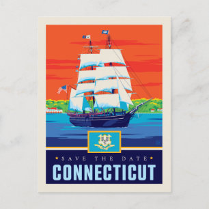 Postal De Invitación Reserva la fecha   Connecticut