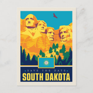 Postal De Invitación Reserva la fecha   Dakota del sur