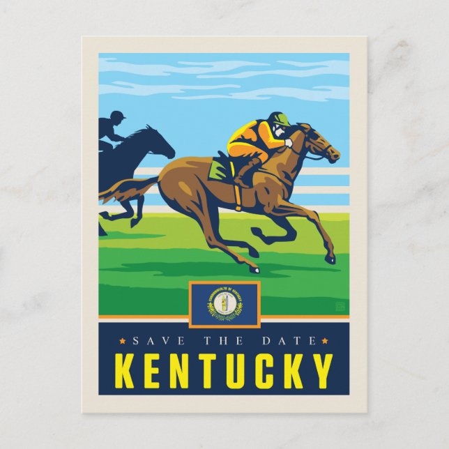 Postal De Invitación Reserva la fecha | Kentucky (Anverso)