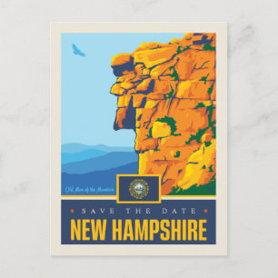 Postal De Invitación Reserva la fecha   New Hampshire