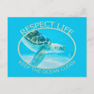 Postal De Invitación Respetar la vida, mantener limpio el océano