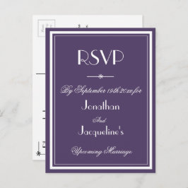 Postal De Invitación Respuesta amable RSVP Dusty Purple Meal Choice
