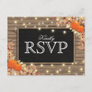 Postal De Invitación Respuesta de Otoño Rústico   Respuesta de Boda de 