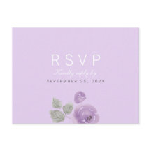 Respuesta de Rosas de acuarela Lilac Postcard RSVP