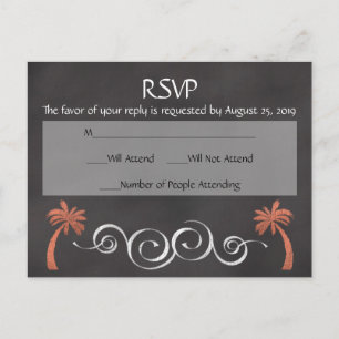 Postal De Invitación Respuesta de RSVP a la boda de la marea del crokbo