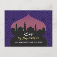 Respuesta de RSVP Boda Postcard Arabian Nights
