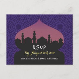 Postal De Invitación Respuesta de RSVP Boda Postcard Arabian Nights