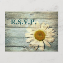 Postal De Invitación respuesta del boda de daisy en el país de barnwood