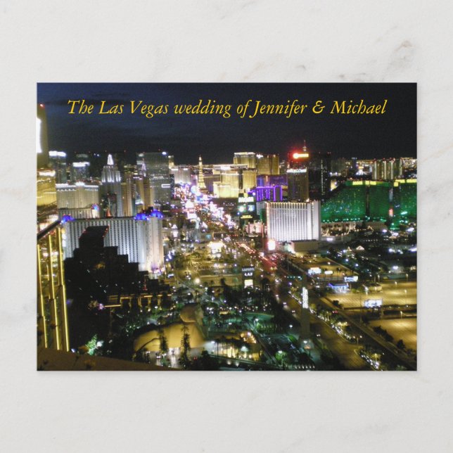 Postal De Invitación Respuesta del invitado del Boda RSVP Las Vegas (Anverso)