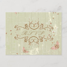 Postal De Invitación Respuesta RSVP a la boda rústica de crema de campo