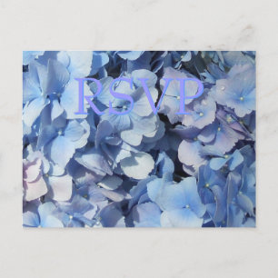 Postal De Invitación Respuesta RSVP de Blue Hydrangea