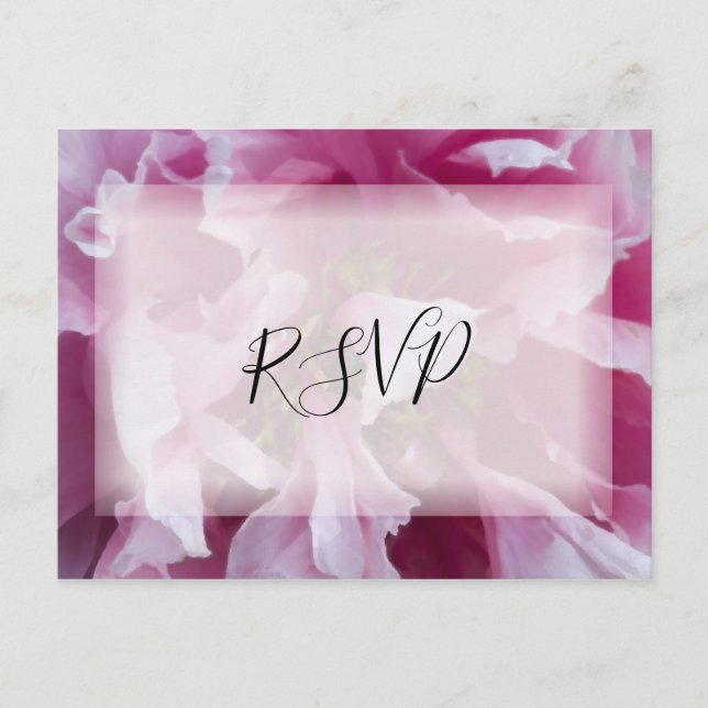 Postal De Invitación Respuesta RSVP de la boda de las flores rosadas (Anverso)