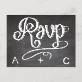 Postal De Invitación Respuesta RSVP de la boda de Mason Jar Chalkboard