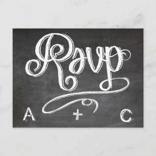 Postal De Invitación Respuesta RSVP de la boda de Mason Jar Chalkboard
