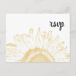 Postal De Invitación Respuesta RSVP de la boda gráfica del girasol amar