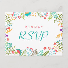 Postal De Invitación Respuesta RSVP floral de Moda moderna