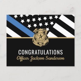 Postal De Invitación Retirada de la policía Bandera Azul Aplicación de