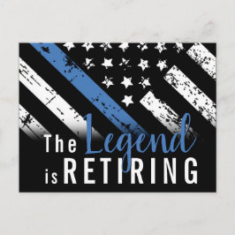 Postal De Invitación Retirada de la policía Bandera Azul Aplicación de 