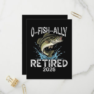 Postal De Invitación Retirado O-Fish-Ally 2026 Humor Divertido