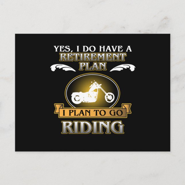 Postal De Invitación Retirement Plan Riding Motorcycle Biker Bike Lover (Anverso)