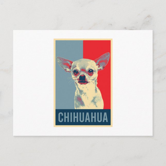 Postal De Invitación Retrato pop de perro de Chihuahua (Anverso)