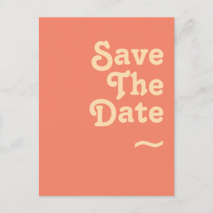 Postal De Invitación Retro Moderno   Coral Avisa la Fecha
