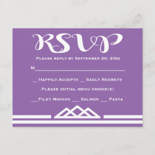 Postal De Invitación Retro Morado RSVP Geométrico Triángulo Tribal
