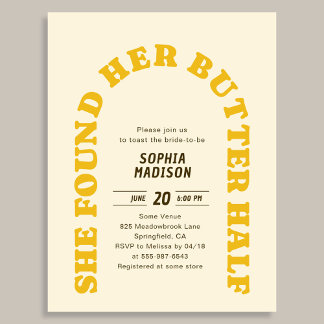 Postal De Invitación Retro She Found Her Butter Half Bridal Shower
