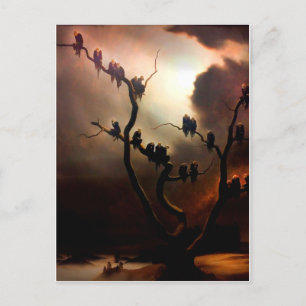 Postal De Invitación Retro vivo - fantasmas en un árbol