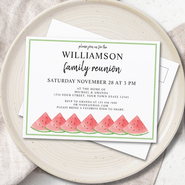 Postal De Invitación Reunión de la familia Watermelon (Subido por el creador)