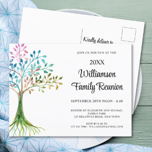 Postal De Invitación Reunión Familiar Árbol Genealógico 
