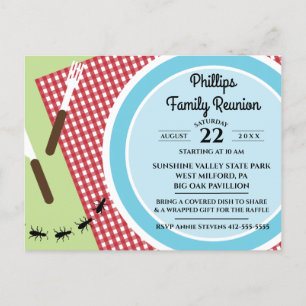 Postal De Invitación Reunión familiar de la familia de los manteles de 