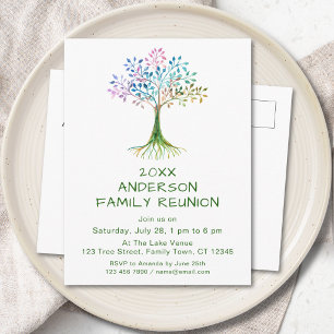 Postal De Invitación Reunión familiar del árbol genealógico