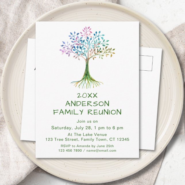 Postal De Invitación Reunión familiar del árbol genealógico (Subido por el creador)