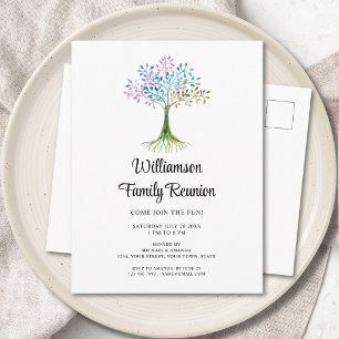 Postal De Invitación Reunión familiar del árbol genealógico
