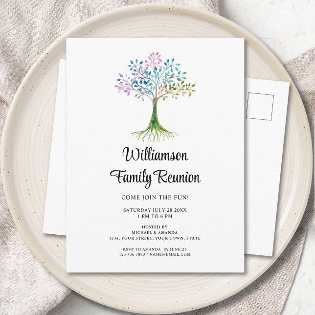 Postal De Invitación Reunión familiar del árbol genealógico  (Subido por el creador)