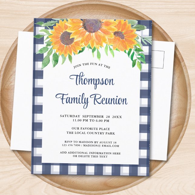 Postal De Invitación Reunión Familiar Floral Rústica (Subido por el creador)