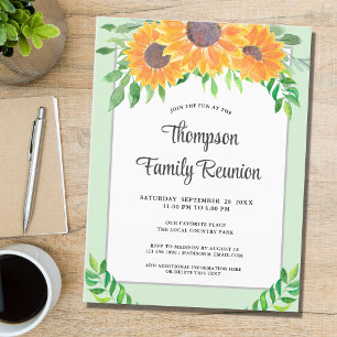 Postal De Invitación Reunión Familiar Girasol