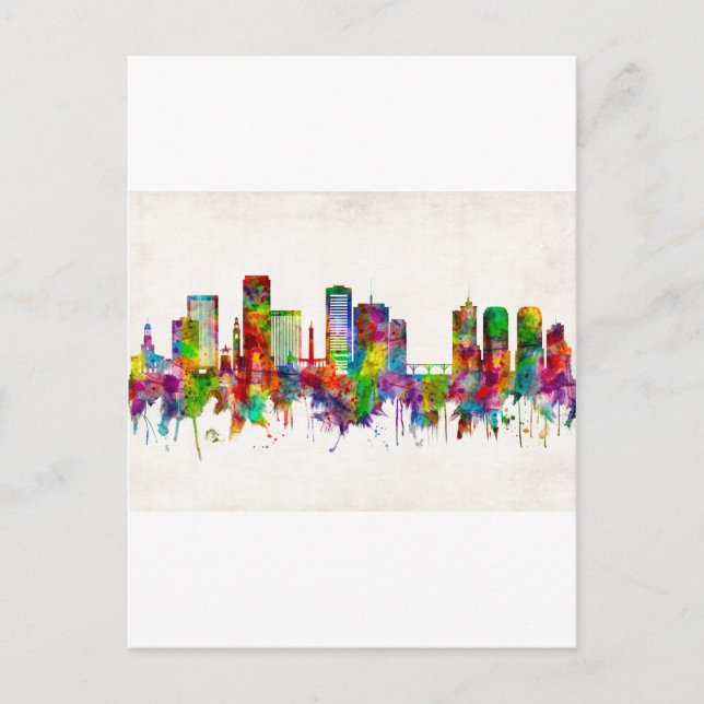 Postal De Invitación Richmond Virginia Skyline (Anverso)