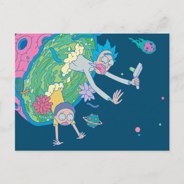 Postal De Invitación RICK AND MORTY™ | Abandonar El Portal Infectado (Anverso)
