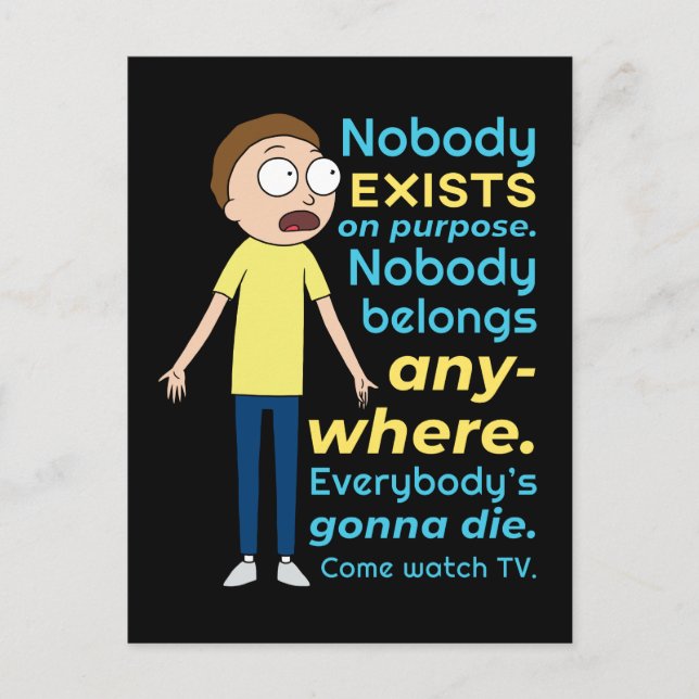 Postal De Invitación RICK AND MORTY™ | Nadie Existe A Propósito (Anverso)