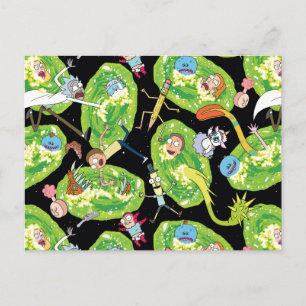 Postal De Invitación RICK AND MORTY™   Patrón de caída a través de port