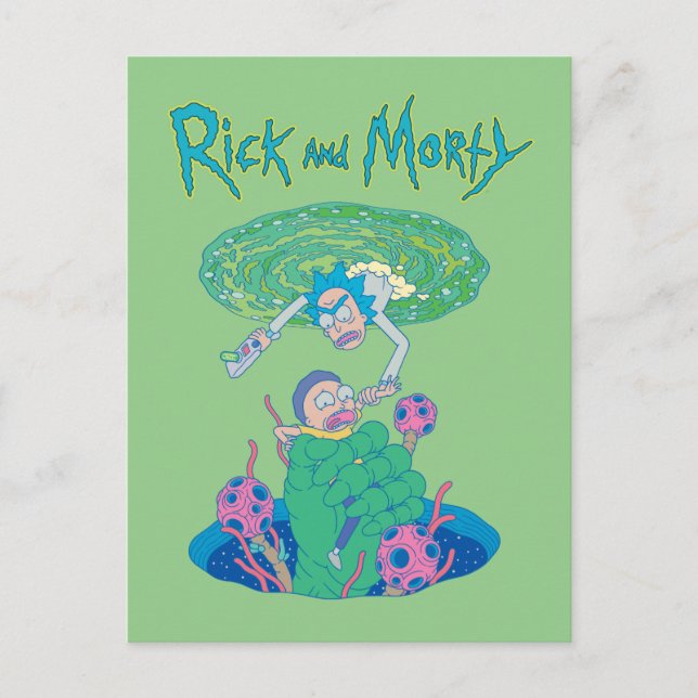 Postal De Invitación RICK AND MORTY™ | Rescate del portal (Anverso)