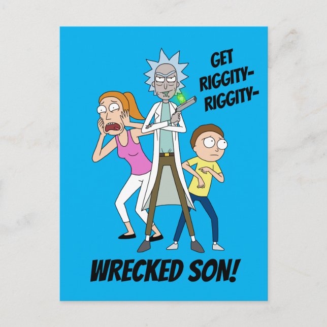 Postal De Invitación RICK AND MORTY™ | Rick, Morty y Summer (Anverso)