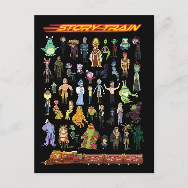 Postal De Invitación RICK AND MORTY™ | Tren de historias (Anverso)