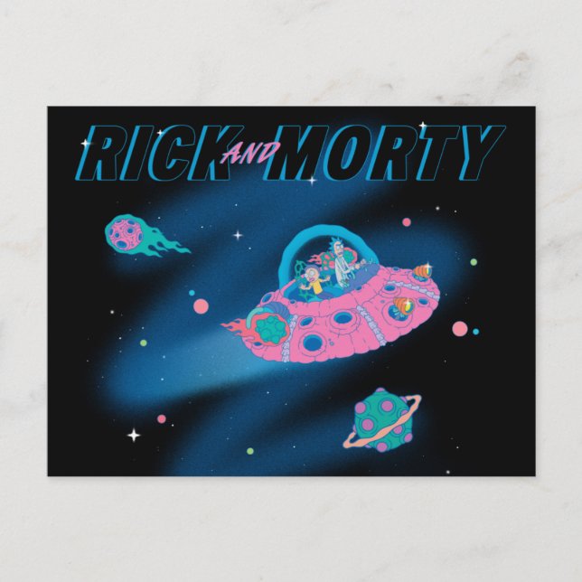 Postal De Invitación RICK AND MORTY™ | Viajar por el espacio (Anverso)