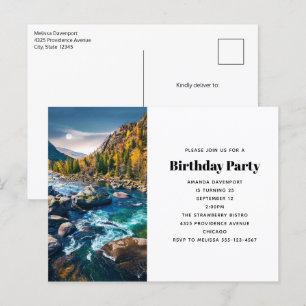 Postal De Invitación Río y montañas Fotografía cumpleaños