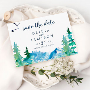 Postal De Invitación Rocky Mountain Destination Save the Date Postcard