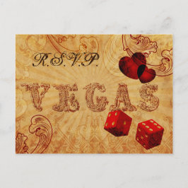 Postal De Invitación rojo dice Vintage Vegas boda rsvp